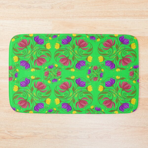Item preview, \Whimsical Garden Blooms – Purple, Pink & Yellow Floral Pattern designed and sold by OmasStitchinStudio.