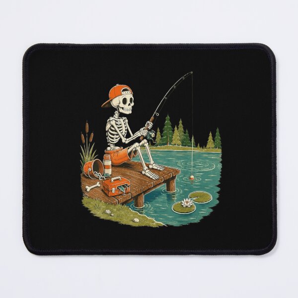 Item preview, Skeleton Fishing Retro Fisherman Cute Spooky Outdoor Vintage designed and sold by haitrieuic96.