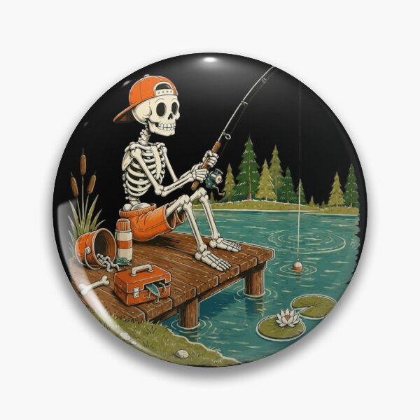 Item preview, Skeleton Fishing Retro Fisherman Cute Spooky Outdoor Vintage designed and sold by haitrieuic96.