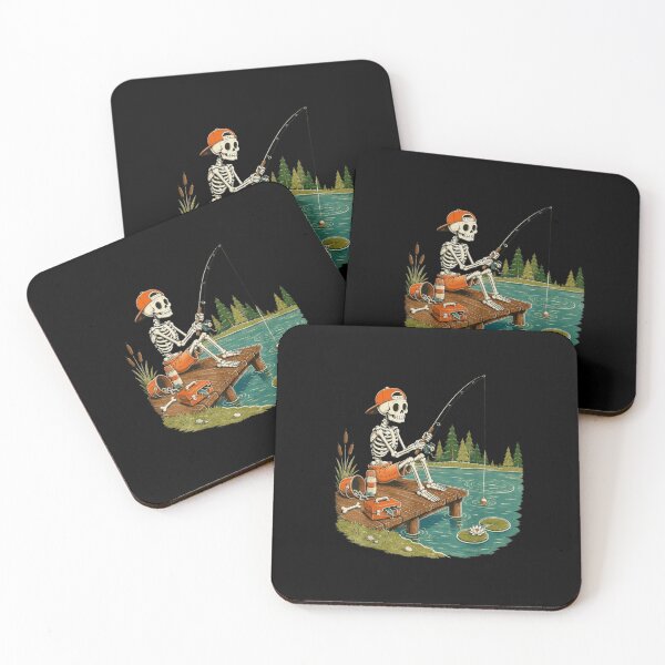 Item preview, Skeleton Fishing Retro Fisherman Cute Spooky Outdoor Vintage designed and sold by haitrieuic96.