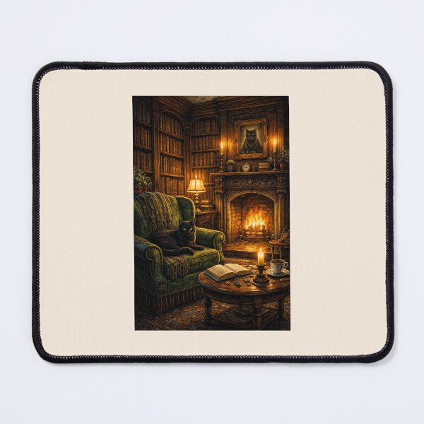 Item preview, Cozy Cat Reading Room designed and sold by Novel Works Studio.