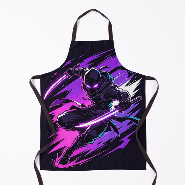 Item preview, Neon Shadow Ninja Dual Katana - Cyberpunk Anime Warrior Art designed and sold by Raloel Art.