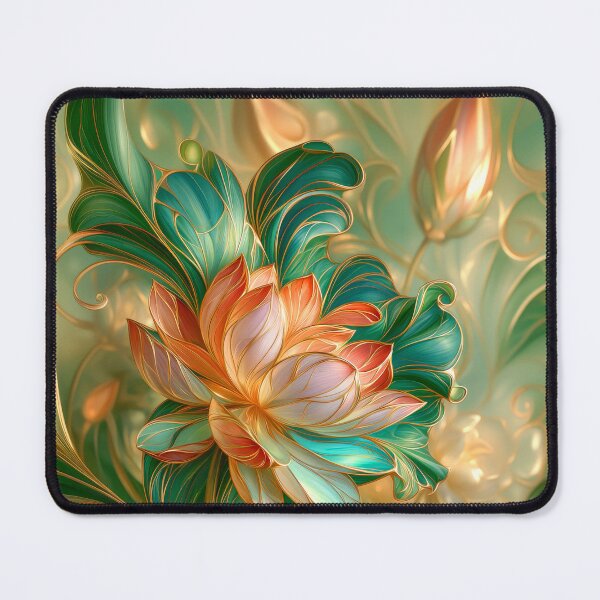 Item preview, Lotus Flower Fantasy Art in Gold, Red and Blue. designed and sold by MargaretWiktor.