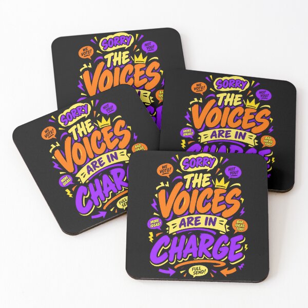 Item preview, Sorry The Voices Are In Charge Funny Chaotic Thoughts Quote designed and sold by TeeTimeTreasure.