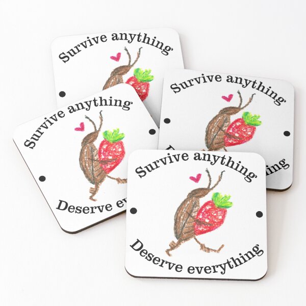 Item preview, Survive Anything Deserve Everything Cockroach and Strawberry designed and sold by potterspatch.