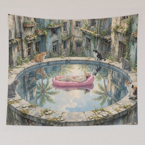 Item preview, Affordable Getaway with Cats Under the Palms designed and sold by m-y-A-I-A-R-T-.