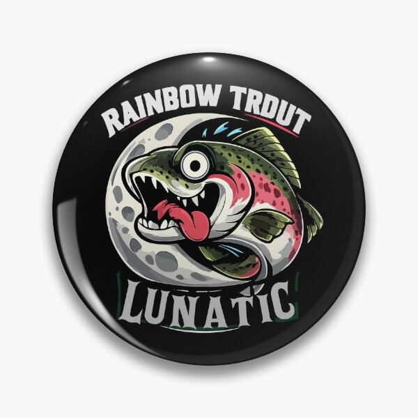 Item preview, Fly Fishing cartoon style illustration "Rainbow Trout Lunatic". designed and sold by Art-Horizon.