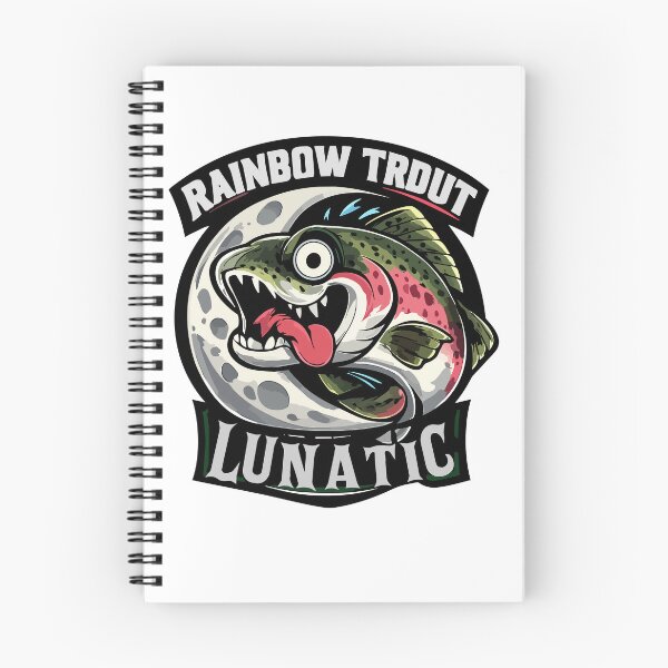 Item preview, Fly Fishing cartoon style illustration "Rainbow Trout Lunatic". designed and sold by Art-Horizon.