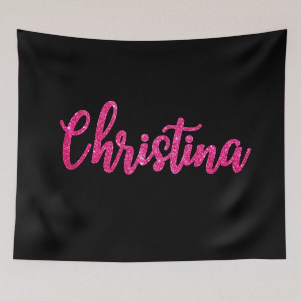 Item preview, Christina Hot Pink Sparkly Personalised Name Design designed and sold by CamilasPrints.