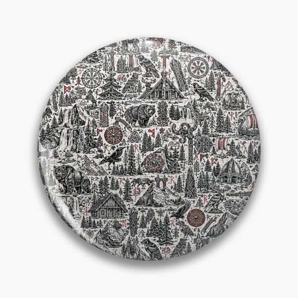 Item preview, Nordic Wilderness Viking Doodle Pattern designed and sold by i-corp.