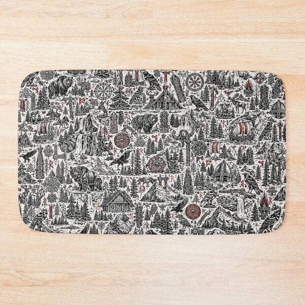 Item preview, Nordic Wilderness Viking Doodle Pattern designed and sold by i-corp.