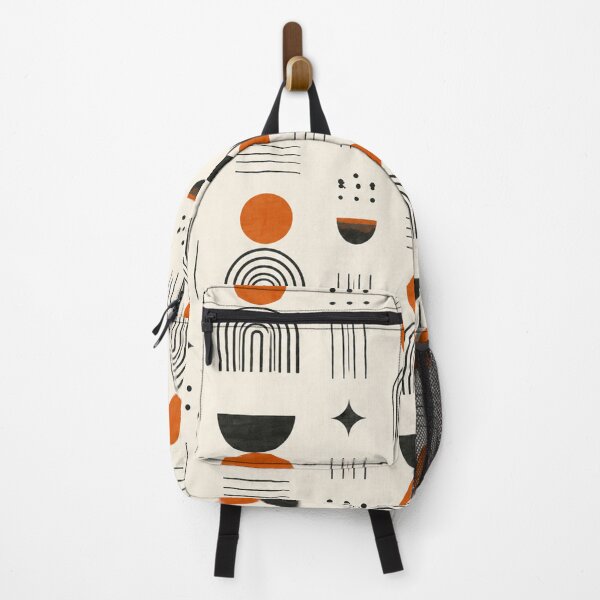 Item preview, Mid-Century Modern Abstract Orange & Black Geometric Pattern designed and sold by Punch-E415.