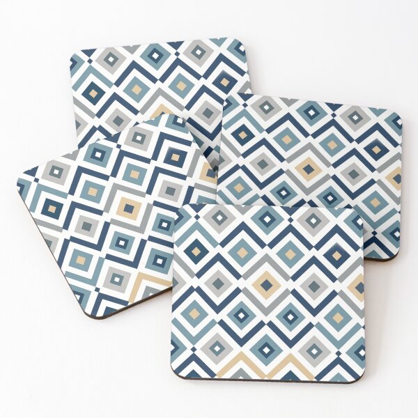 Item preview, Geometric Blue & Gold Pattern designed and sold by Punch-E415.