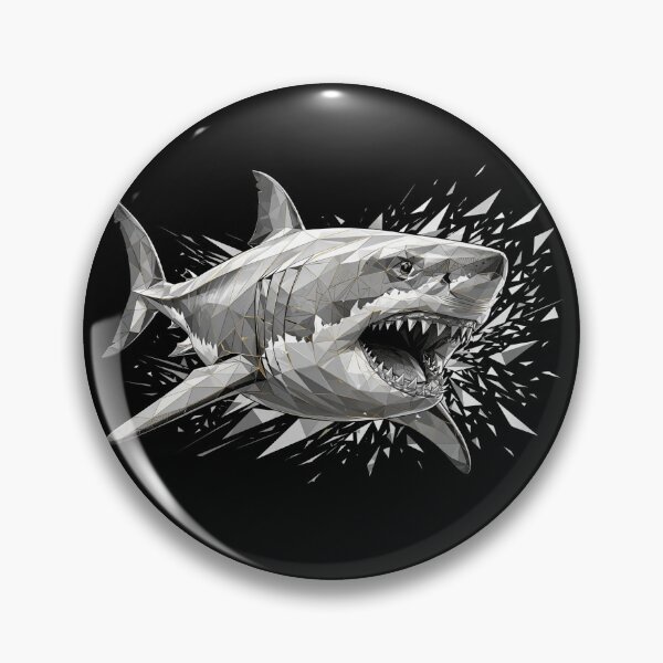 Item preview, Shattered Shark - Geometric Great White Attack designed and sold by Fulaly.