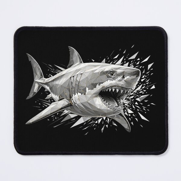 Item preview, Shattered Shark - Geometric Great White Attack designed and sold by Fulaly.