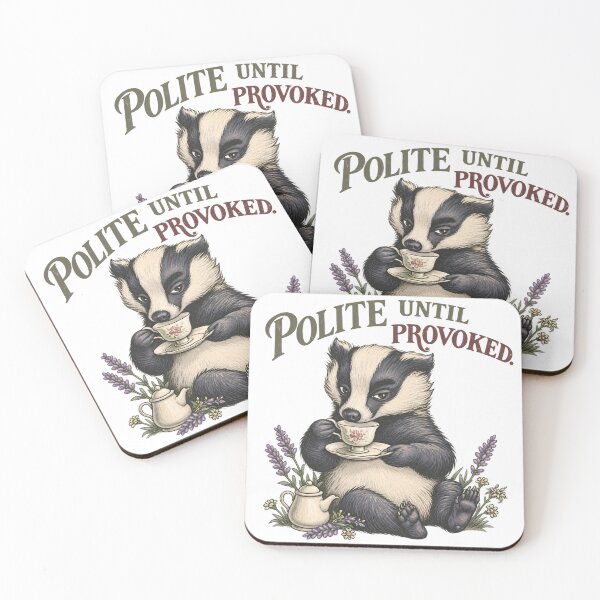Item preview, Introvert badger sipping tea designed and sold by SummaGrove.