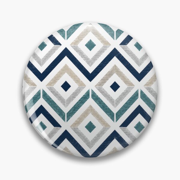 Item preview, Coastal Geometric Diamond Pattern – Navy, Teal & Beige designed and sold by Punch-E415.