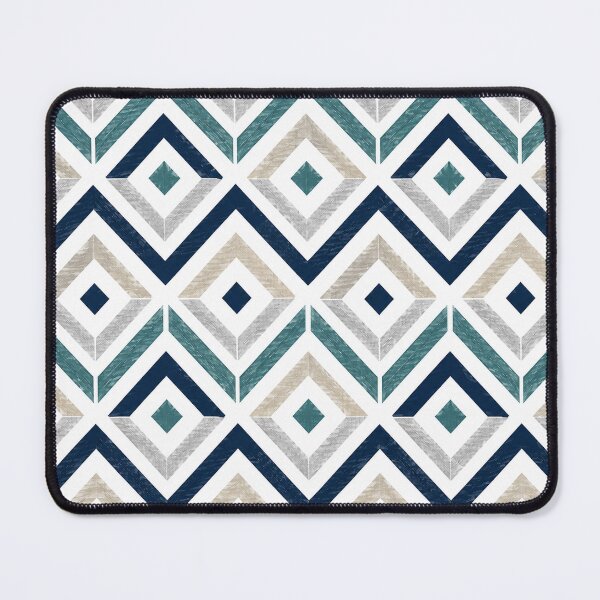Item preview, Coastal Geometric Diamond Pattern – Navy, Teal & Beige designed and sold by Punch-E415.