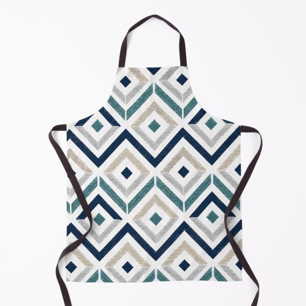 Item preview, Coastal Geometric Diamond Pattern – Navy, Teal & Beige designed and sold by Punch-E415.