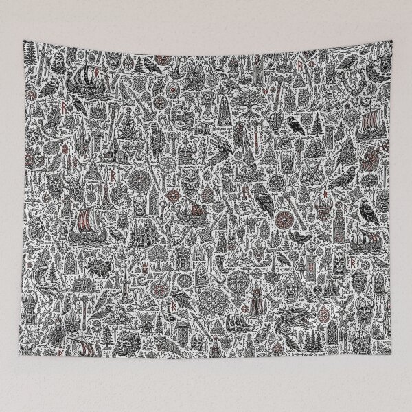 Item preview, Legendary North Viking Doodle Pattern designed and sold by i-corp.