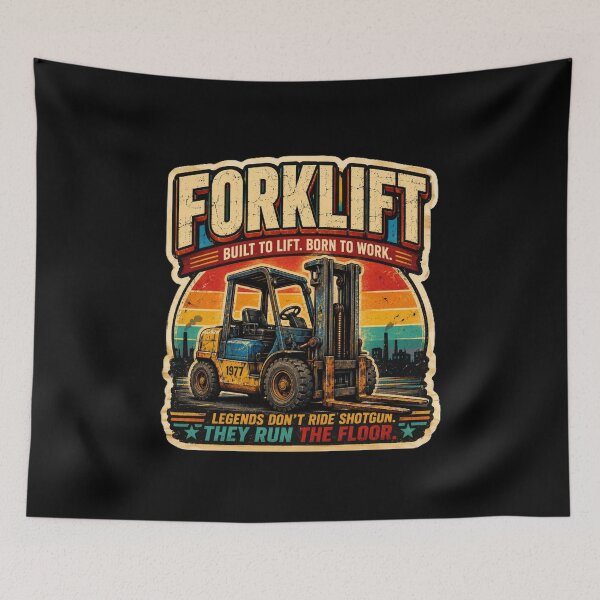 Item preview, Forklift Built To Lift Born To Work designed and sold by RetroNibylander.