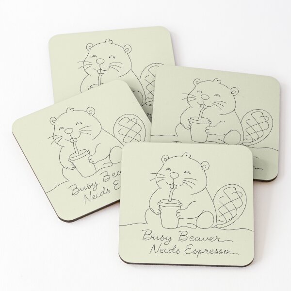 Item preview, Busy Beaver Needs Espresso – Funny Coffee Beaver Sticker | Cute Woodland Animal Caffeine Lover Gift designed and sold by ManggaeJM.