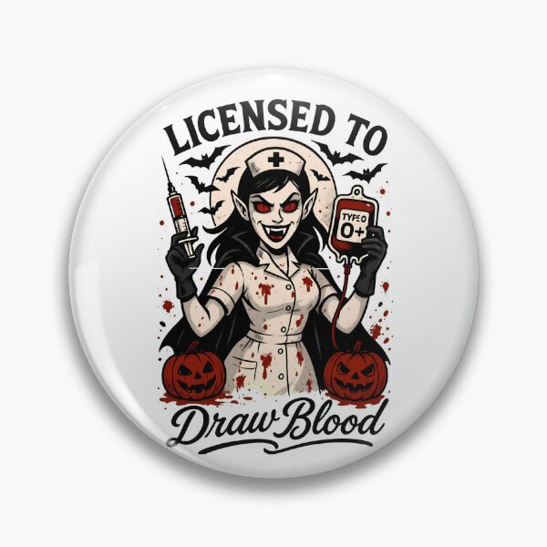 Artikelvorschau, Gruselige Vampir-Krankenschwester mit Blutabnahmelizenz – Halloween-Kunst entworfen und verkauft von SarahLeon77822.