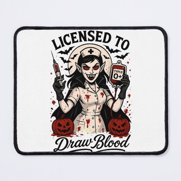 Item preview, Spooky Vampire Nurse Licensed To Draw Blood Halloween Art designed and sold by SarahLeon77822.