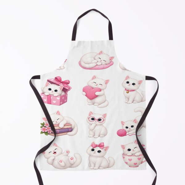 Item preview, Cute White Kitten Pink Bow Gift Box Teacup Aesthetic designed and sold by Rehnair.