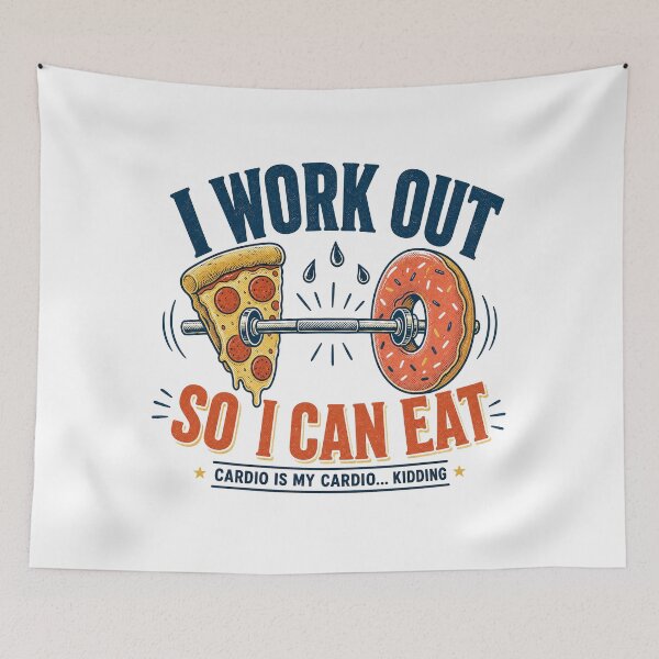 Item preview, I Work Out So I Can Eat Gym T-Shirt — Light Version designed and sold by TheOddPrints.