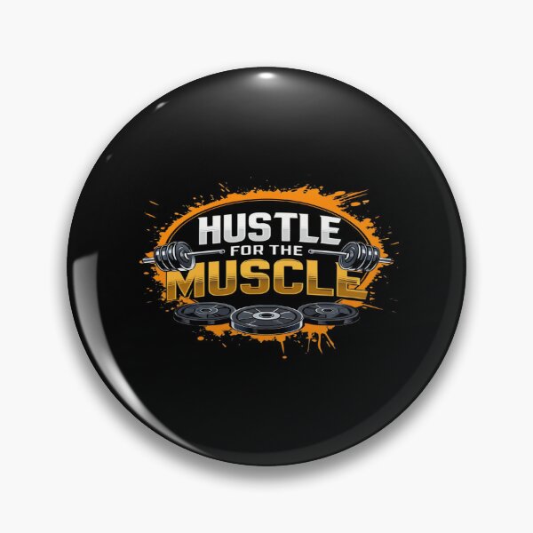Item preview, Hustle for the Muscle Motivational Gym Design – Bold Fitness Quote with Barbell Strength Graphic designed and sold by Bright Nest Studio.