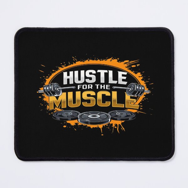 Item preview, Hustle for the Muscle Motivational Gym Design – Bold Fitness Quote with Barbell Strength Graphic designed and sold by Bright Nest Studio.