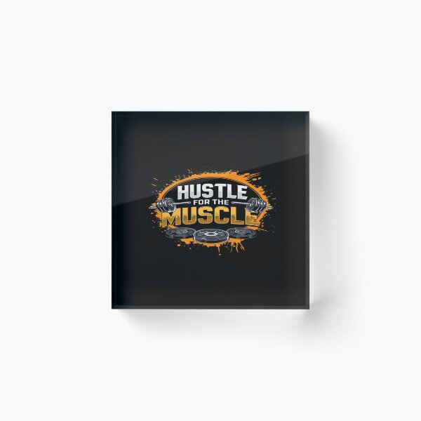 Item preview, Hustle for the Muscle Motivational Gym Design – Bold Fitness Quote with Barbell Strength Graphic designed and sold by Bright Nest Studio.
