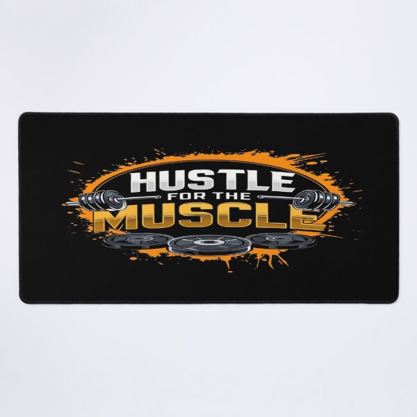 Item preview, Hustle for the Muscle Motivational Gym Design – Bold Fitness Quote with Barbell Strength Graphic designed and sold by Bright Nest Studio.