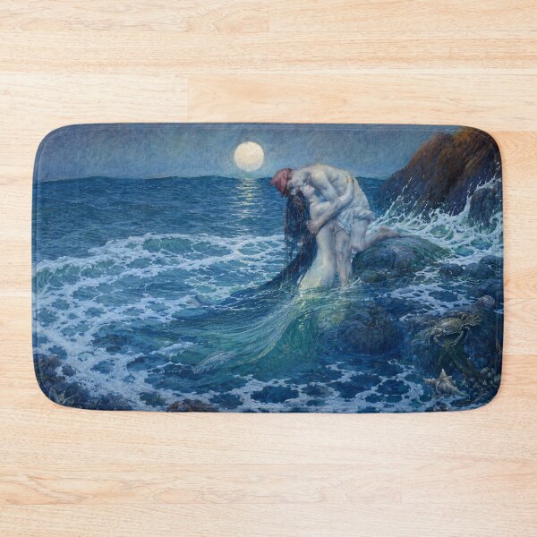 Item preview, Mermaid Art Print, Howard Pyle 1910 Vintage Fantasy Painting, Romantic Ocean Wall Art for Mermaid & Mythology Lovers designed and sold by RickE.