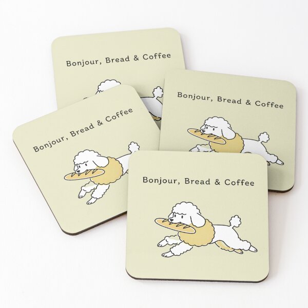 Item preview, Bonjour Bread & Coffee – Cute Poodle with Baguette | French Bakery & Coffee Lover Dog Sticker designed and sold by ManggaeJM.