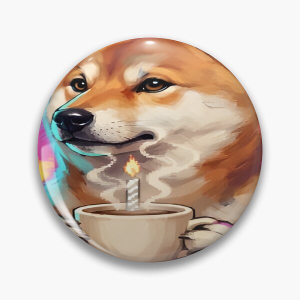 Item preview, Bruh Its My Birthday Colorful Shiba Inu Coffee Meme Art designed and sold by DailySparks.