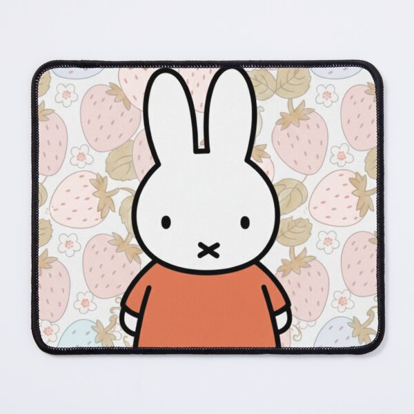 Item preview, Orange Variation Strawberry Background and Miffy Inspired designed and sold by Cozy Moss Studio.