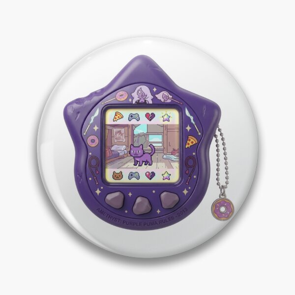 Item preview, Amethyst Purple Puma Cat Shapeshifter Tamagotchi Sticker designed and sold by 0Zetgest.