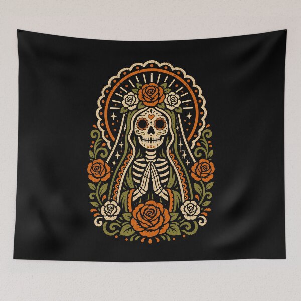Item preview, Skeleton Virgin Mary with Roses Design Halloween designed and sold by rafaeltto.