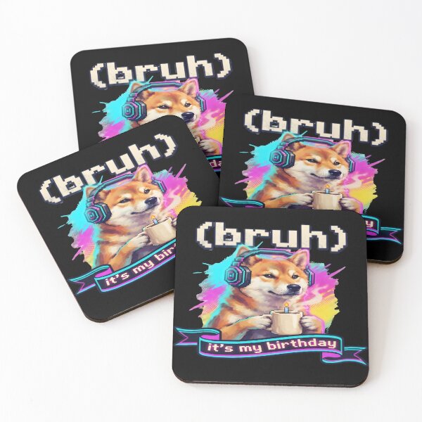 Item preview, Bruh Its My Birthday Gamer Shiba Inu Coffee Art designed and sold by DailySparks.
