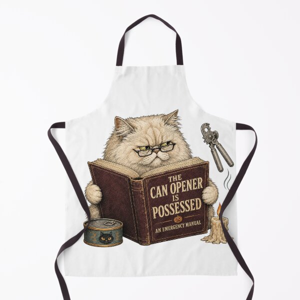 Item preview, Grumpy Persian Cat Reading a Vintage Halloween Book designed and sold by Gentlestate.