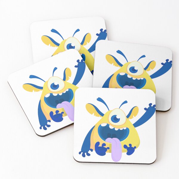Item preview, Cute Yellow One Eyed Waving Monster Illustration designed and sold by ReGenDx.