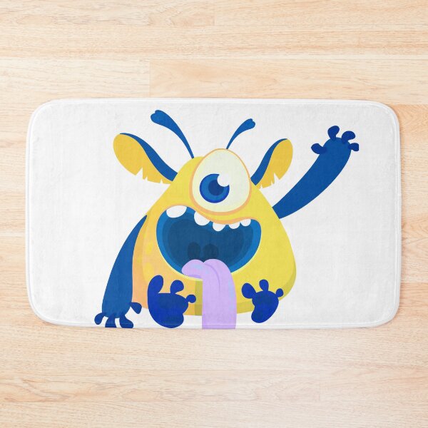 Item preview, Cute Yellow One Eyed Waving Monster Illustration designed and sold by ReGenDx.