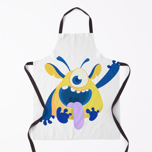 Item preview, Cute Yellow One Eyed Waving Monster Illustration designed and sold by ReGenDx.