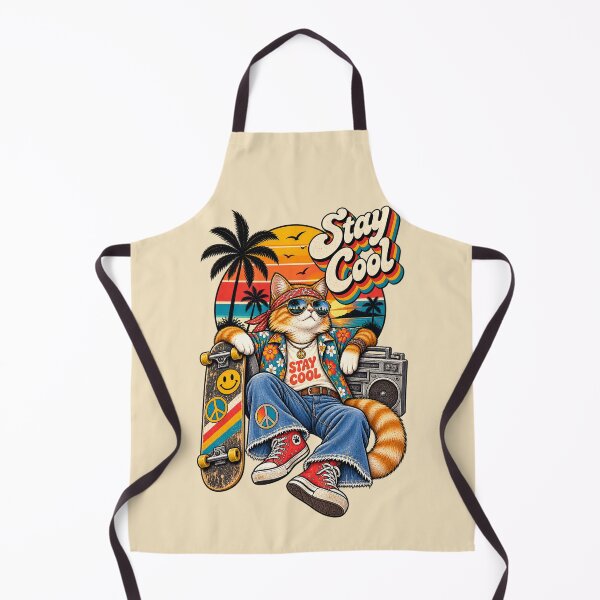 Item preview, Stay Cool Retro Hippie Cat designed and sold by lungpleecha.