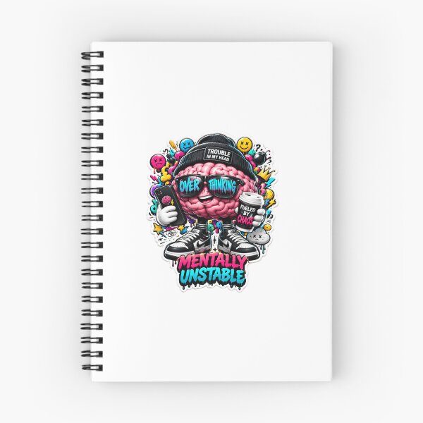 Item preview, Overthinking Fueled By Chaos Streetwear Brain 3D Puff Sticker designed and sold by Satish04.