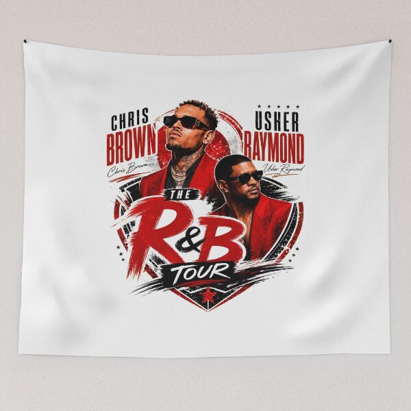 Item preview, Chris Brown Usher R&B Tour Retro Music Design designed and sold by MichelleF34464.