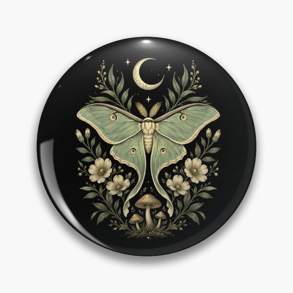 Item preview, Mystical Luna Moth Celestial Botanical Witchy Cottagecore Art designed and sold by NoeValdric.