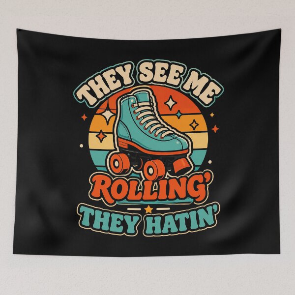 Item preview, Retro roller skate with fun slogan design designed and sold by rafaeltto.